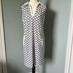 🔥🆕🔥Orly Navy and White Patterned Dress with Pockets